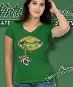 The Grinch Ew People Jacksonville Jaguars Logo V Neck TShirt