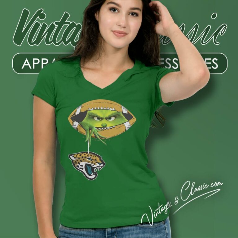 The Grinch Ew People Jacksonville Jaguars Logo V Neck TShirt The Grinch Ew People Jacksonville Jaguars Logo V Neck TShirt