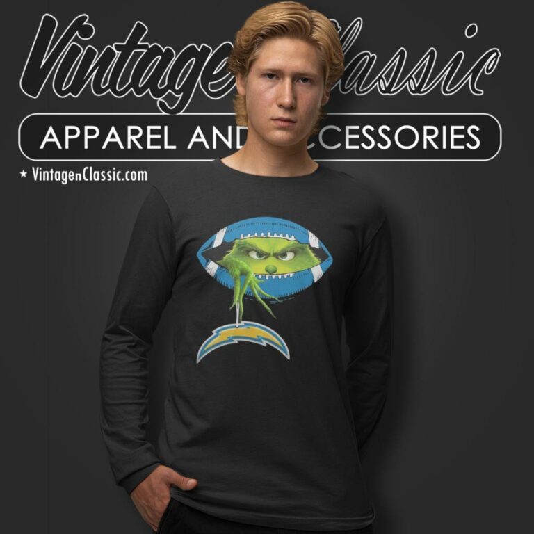 The Grinch Ew People Los Angeles Chargers Logo Long Sleeve Tee The Grinch Ew People Los Angeles Chargers Logo Long Sleeve Tee