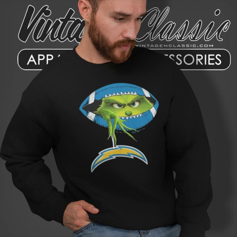 The Grinch Ew People Los Angeles Chargers Logo Sweatshirt The Grinch Ew People Los Angeles Chargers Logo Sweatshirt
