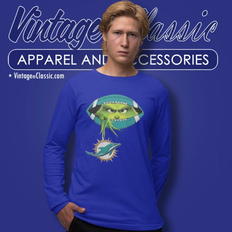 The Grinch Ew People Miami Dolphins Logo Long Sleeve Tee The Grinch Ew People Miami Dolphins Logo Long Sleeve Tee