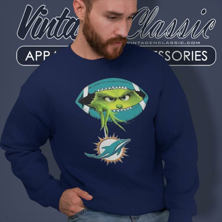 The Grinch Ew People Miami Dolphins Logo Sweatshirt The Grinch Ew People Miami Dolphins Logo Sweatshirt