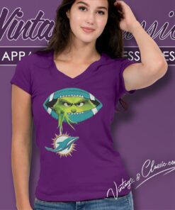 The Grinch Ew People Miami Dolphins Logo V Neck TShirt