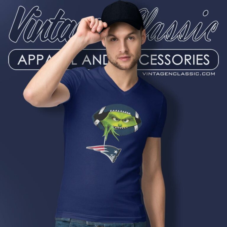 The Grinch Ew People New England Patriots Logo V Neck TShirt The Grinch Ew People New England Patriots Logo V Neck TShirt