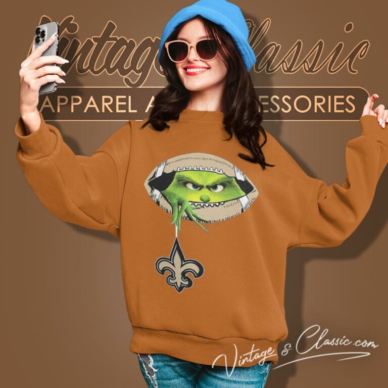 The Grinch Ew People New Orleans Saints Logo Sweatshirt The Grinch Ew People New Orleans Saints Logo Sweatshirt