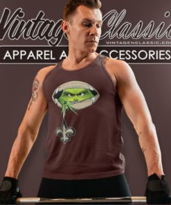 The Grinch Ew People New Orleans Saints Logo Tank Top Racerback