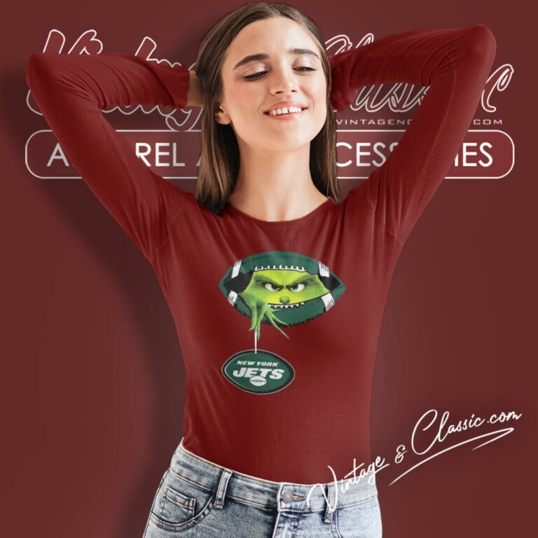 The Grinch Ew People New York Jets Logo Long Sleeve Tee The Grinch Ew People New York Jets Logo Long Sleeve Tee