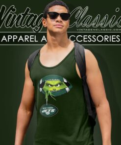 The Grinch Ew People New York Jets Logo Tank Top Racerback