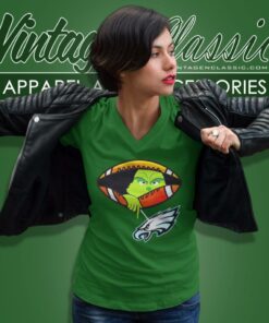 The Grinch Ew People Philadelphia Eagles Logo V Neck TShirt