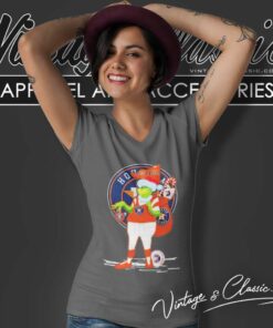 The Grinch Houston Astros Christmas Santa V Neck TShirt