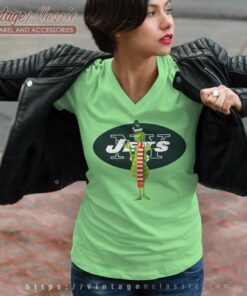 The Grinch New York Jets V Neck TShirt