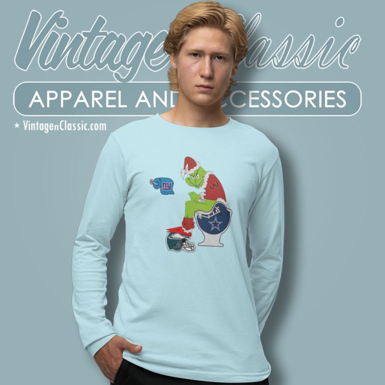 The Grinch Washington Commanders Dallas Cowboys Long Sleeve Tee The Grinch Washington Commanders Dallas Cowboys Long Sleeve Tee