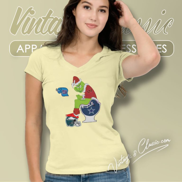 The Grinch Washington Commanders Dallas Cowboys V Neck TShirt The Grinch Washington Commanders Dallas Cowboys V Neck TShirt