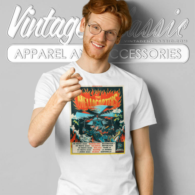 The Hellacopters Tour 2024 Poster T Shirt The Hellacopters Tour 2024 Poster T Shirt