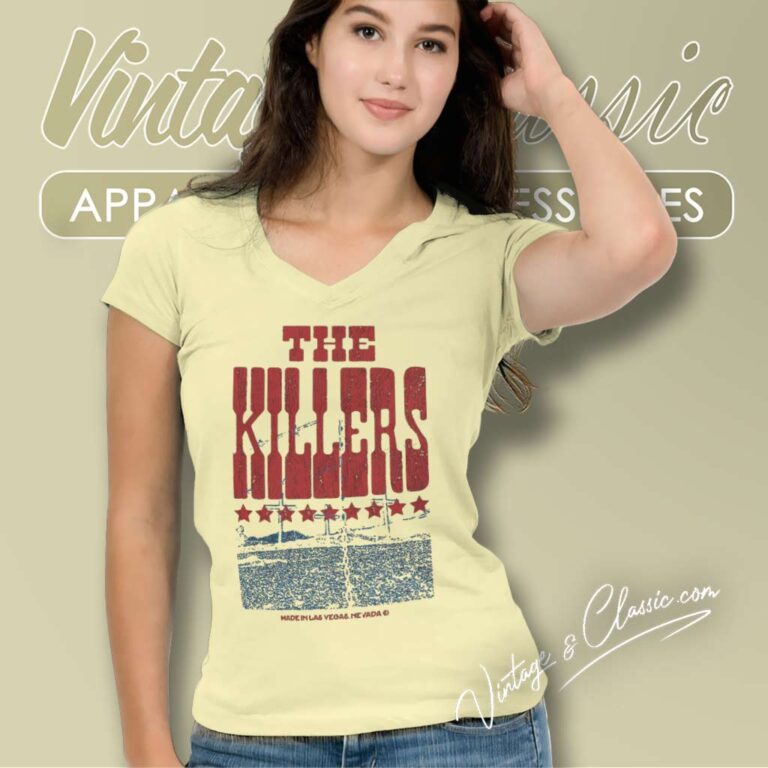 The Killers Made In Las Vegas V Neck TShirt The Killers Made In Las Vegas V Neck TShirt