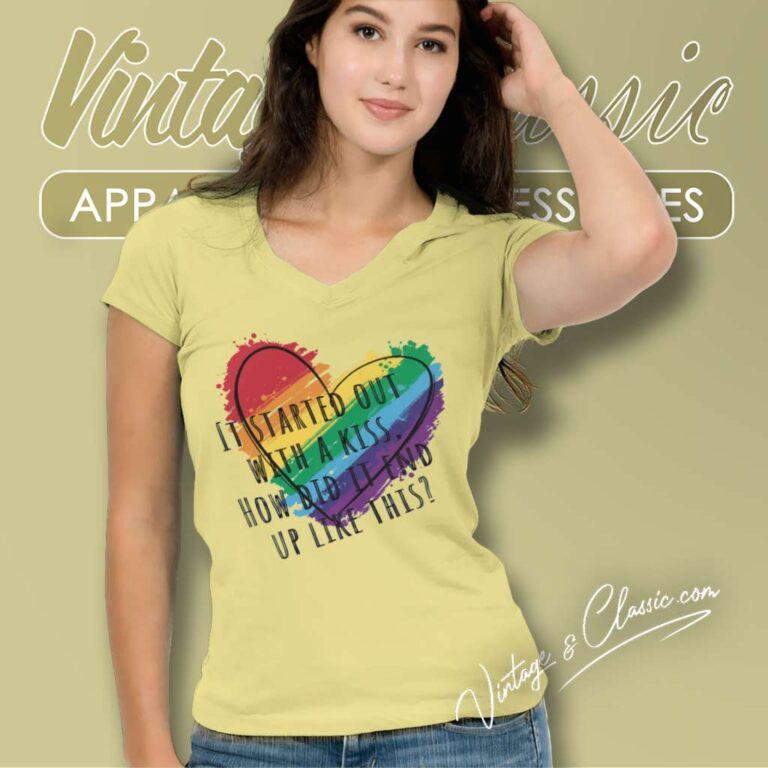 The Killers Mr Brightside Colorful Heart V Neck TShirt The Killers Mr Brightside Colorful Heart V Neck TShirt