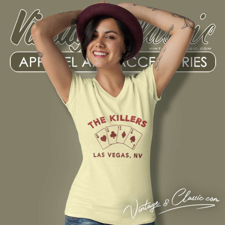 The Killers Playing Cards Las Vegas V Neck TShirt The Killers Playing Cards Las Vegas V Neck TShirt