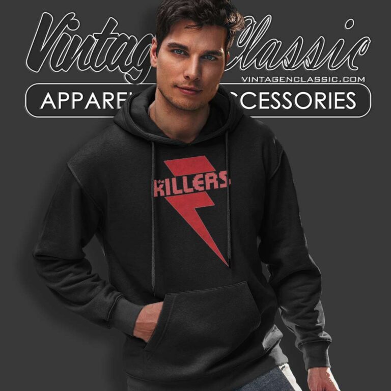 The Killers Rock Band Red Bolt Hoodie The Killers Rock Band Red Bolt Hoodie