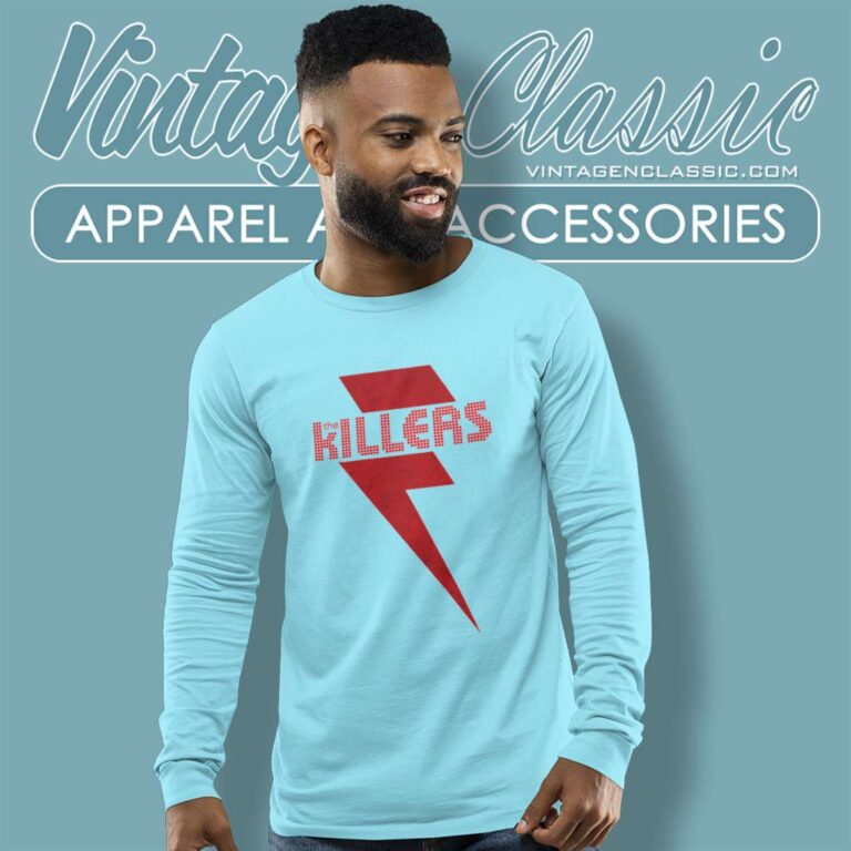 The Killers Rock Band Red Bolt Long Sleeve Tee The Killers Rock Band Red Bolt Long Sleeve Tee