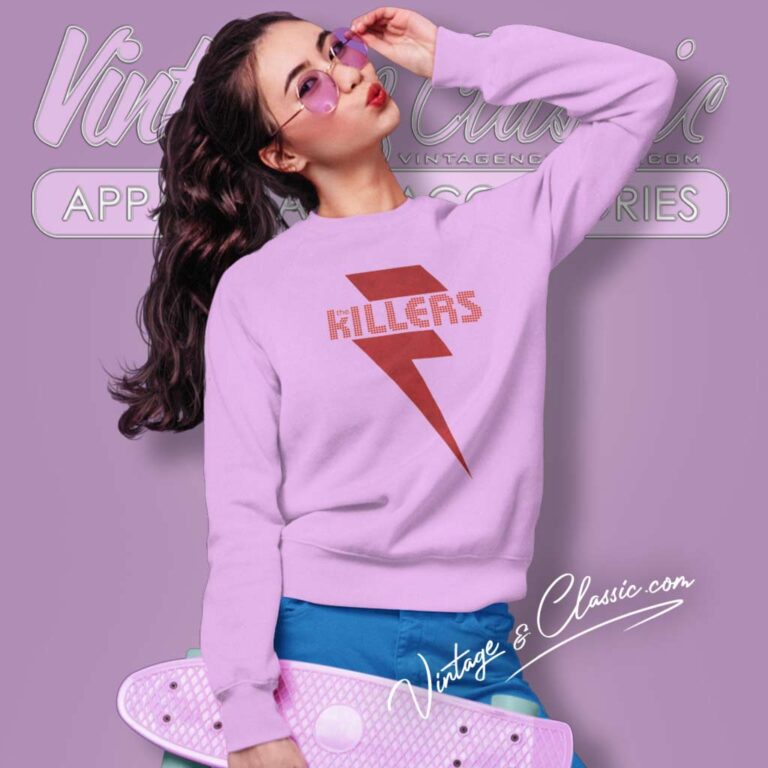 The Killers Rock Band Red Bolt Sweatshirt The Killers Rock Band Red Bolt Sweatshirt