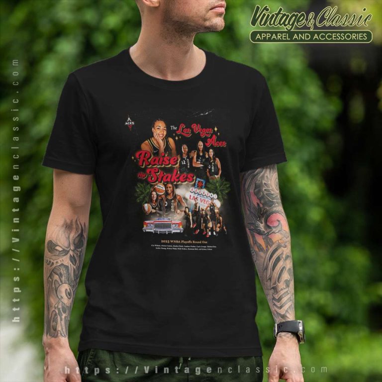 The Las Vegas Aces Raise The Stakes 2023 Wnba Playoffs Round One T Shirt The Las Vegas Aces Raise The Stakes 2023 Wnba Playoffs Round One T Shirt