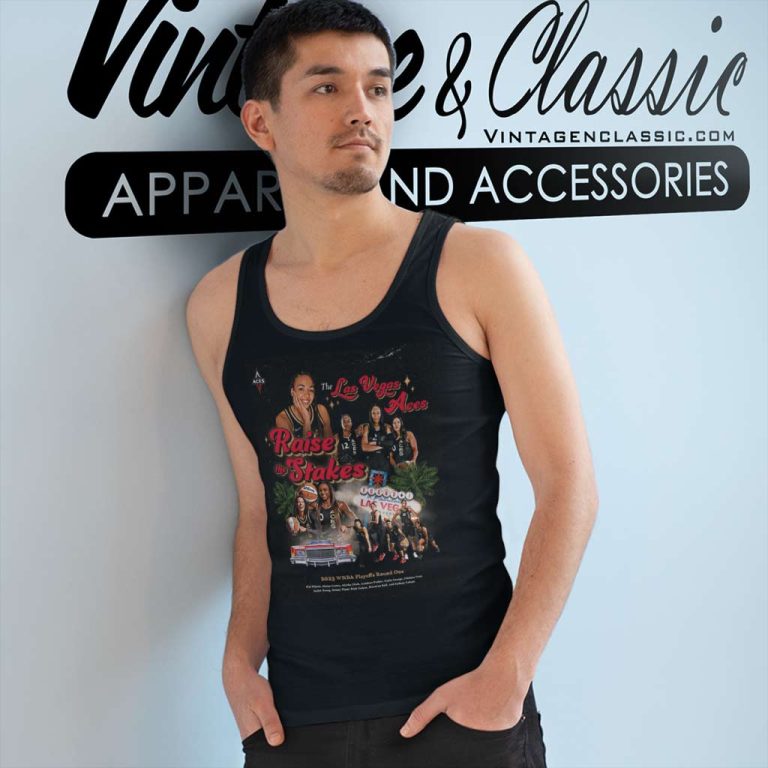 The Las Vegas Aces Raise The Stakes 2023 Wnba Playoffs Round One Tank Top Racerback The Las Vegas Aces Raise The Stakes 2023 Wnba Playoffs Round One Tank Top Racerback