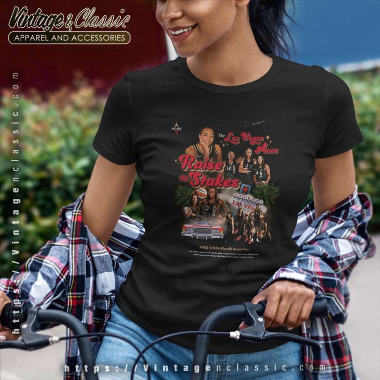 The Las Vegas Aces Raise The Stakes 2023 Wnba Playoffs Round One Women TShirt The Las Vegas Aces Raise The Stakes 2023 Wnba Playoffs Round One Women TShirt