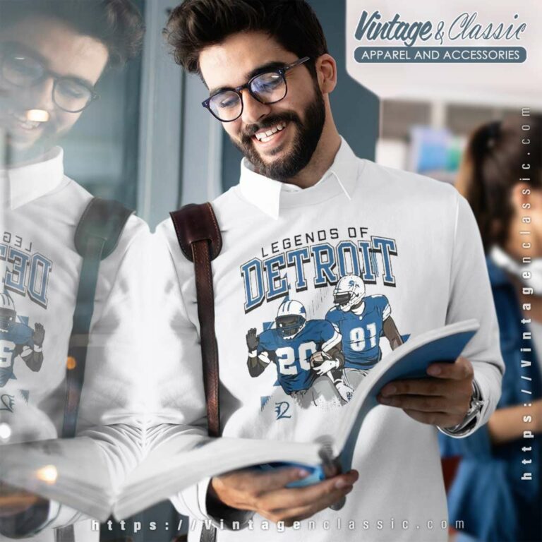 The Legends Of Detroit Lions Calvin Johnson And Barry Sanders Sweatshirt The Legends Of Detroit Lions Calvin Johnson And Barry Sanders Sweatshirt