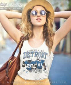 The Legends Of Detroit Lions Calvin Johnson And Barry Sanders Tank Top Racerback