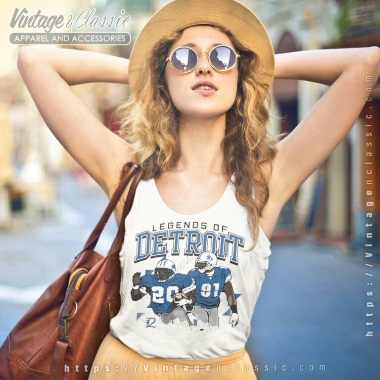 The Legends Of Detroit Lions Calvin Johnson And Barry Sanders Tank Top Racerback The Legends Of Detroit Lions Calvin Johnson And Barry Sanders Tank Top Racerback