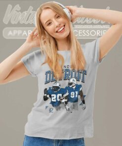 The Legends Of Detroit Lions Calvin Johnson And Barry Sanders Women TShirt
