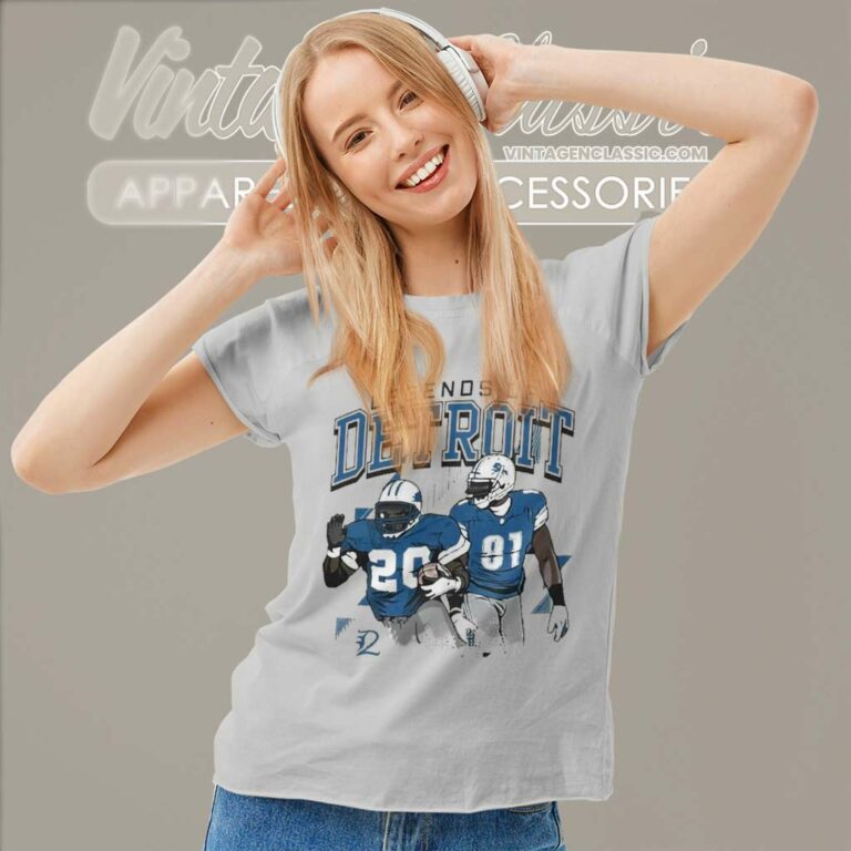 The Legends Of Detroit Lions Calvin Johnson And Barry Sanders Women TShirt The Legends Of Detroit Lions Calvin Johnson And Barry Sanders Women TShirt