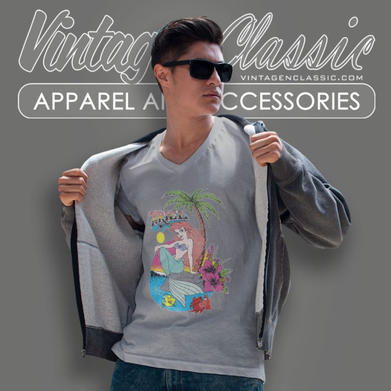 The Little Mermaid Ariel Logo V Neck TShirt The Little Mermaid Ariel Logo V Neck TShirt
