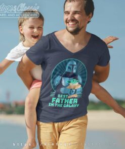 The Mandalorian And Grogu Best Father In The Galaxy V Neck TShirt
