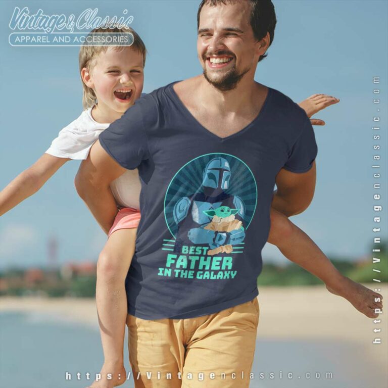The Mandalorian And Grogu Best Father In The Galaxy V Neck TShirt The Mandalorian And Grogu Best Father In The Galaxy V Neck TShirt