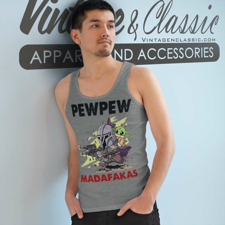 The Mandalorian Baby Yoda Pew Pew Madafakas Tank Top Racerback The Mandalorian Baby Yoda Pew Pew Madafakas Tank Top Racerback