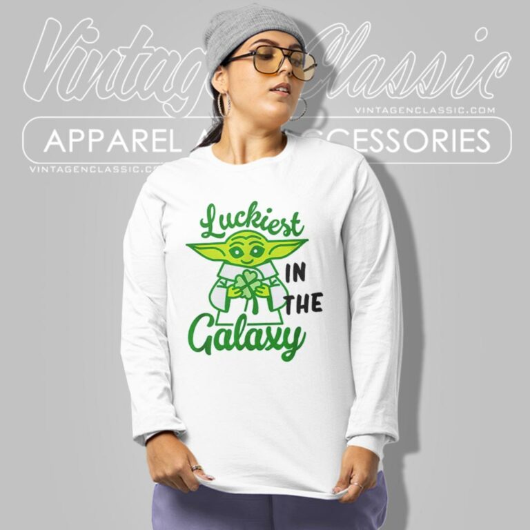 The Mandalorian St Patricks Day Grogu Luckiest In The Galaxy Long Sleeve Tee The Mandalorian St Patricks Day Grogu Luckiest In The Galaxy Long Sleeve Tee