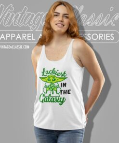 The Mandalorian St Patricks Day Grogu Luckiest In The Galaxy Tank Top Racerback