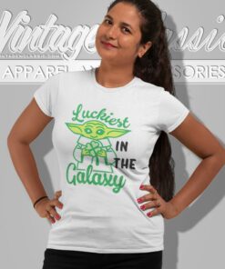 The Mandalorian St Patricks Day Grogu Luckiest In The Galaxy Women T Shirt