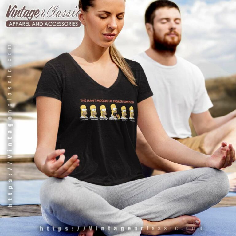 The Many Moods Of Homer Simpson V Neck TShirt 1 The Many Moods Of Homer Simpson V Neck TShirt 1