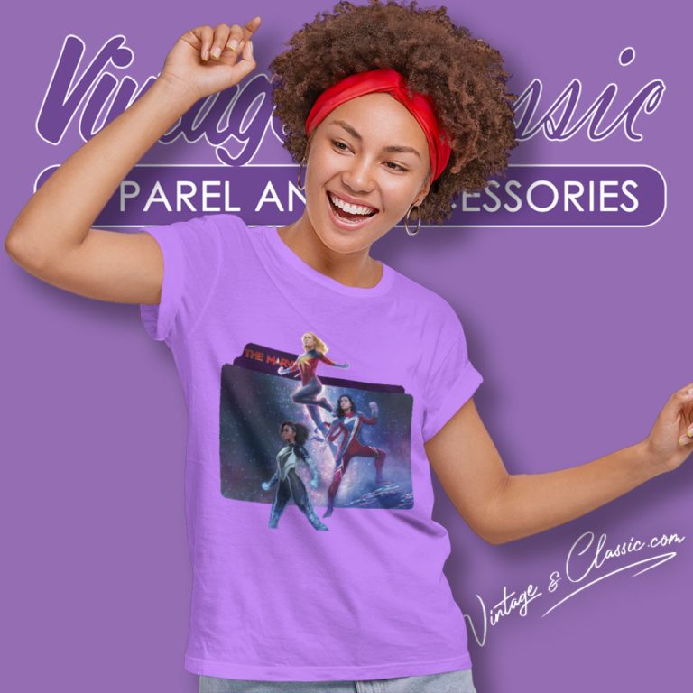 The Marvels Poster Shirt Captain Marvel 2 Women T Shirt The Marvels Poster Shirt Captain Marvel 2 Women T Shirt