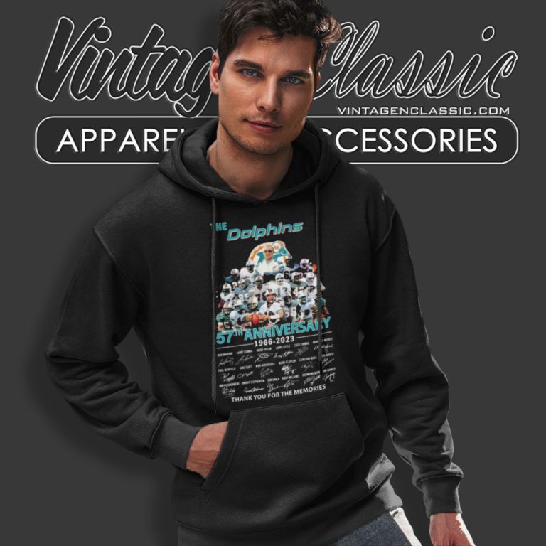 The Miami Dolphins 57th Anniversary 1966 2023 Thank You For The Memories Signatures Hoodie The Miami Dolphins 57th Anniversary 1966 2023 Thank You For The Memories Signatures Hoodie