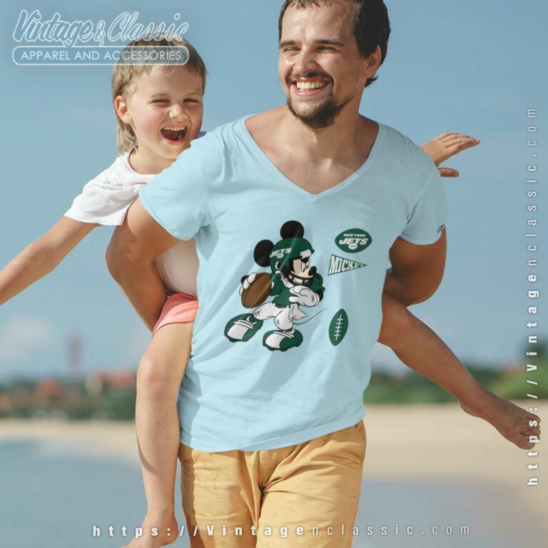 The Mickey Mouse New York Jets V Neck TShirt The Mickey Mouse New York Jets V Neck TShirt