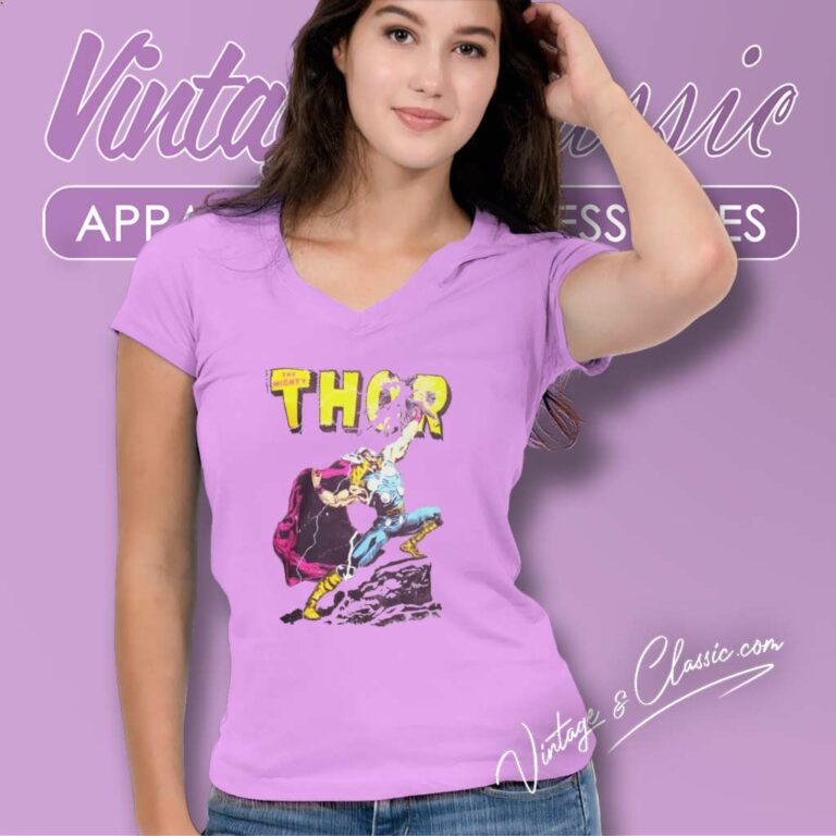 The Mighty Thor Marvel V Neck TShirt The Mighty Thor Marvel V Neck TShirt