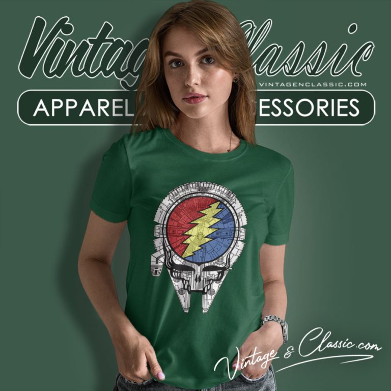 The Millennium Falcon Grateful Dead Star Wars Women T Shirt The Millennium Falcon Grateful Dead Star Wars Women T Shirt