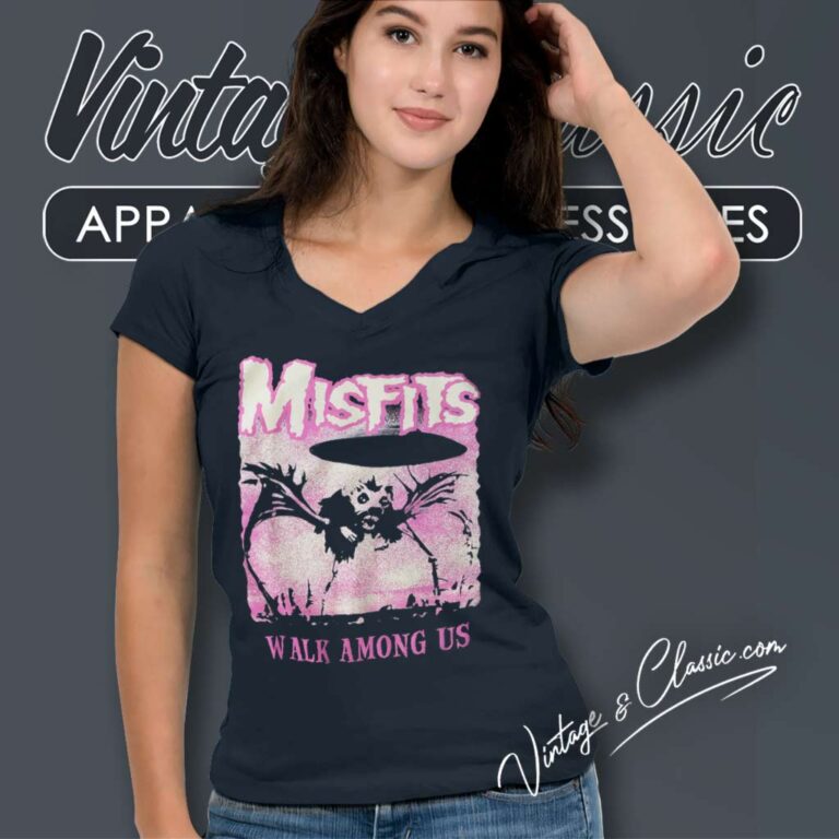 The Misfits Walk Among Us Album V Neck TShirt The Misfits Walk Among Us Album V Neck TShirt