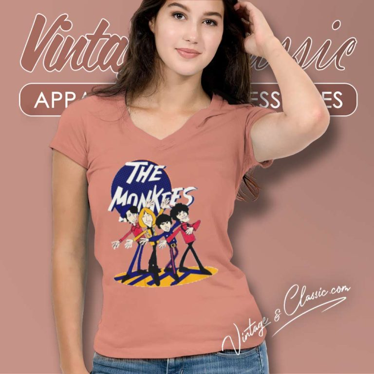 The Monkees Funny V Neck TShirt The Monkees Funny V Neck TShirt
