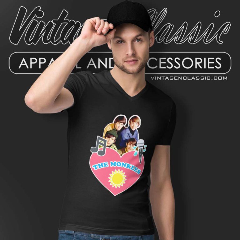 The Monkees Retro V Neck TShirt The Monkees Retro V Neck TShirt