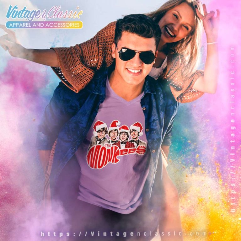 The Monkees Shirt Christmas Version V Neck TShirt The Monkees Shirt Christmas Version V Neck TShirt