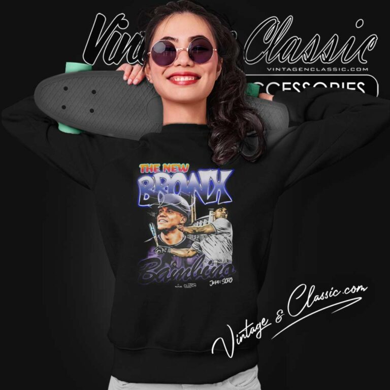 The New Bronx Bambino Juan Soto New York Yankees Sweatshirt The New Bronx Bambino Juan Soto New York Yankees Sweatshirt